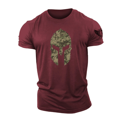 Spartan Helmet Woodland Camo - Gym T-Shirt - Ironfit