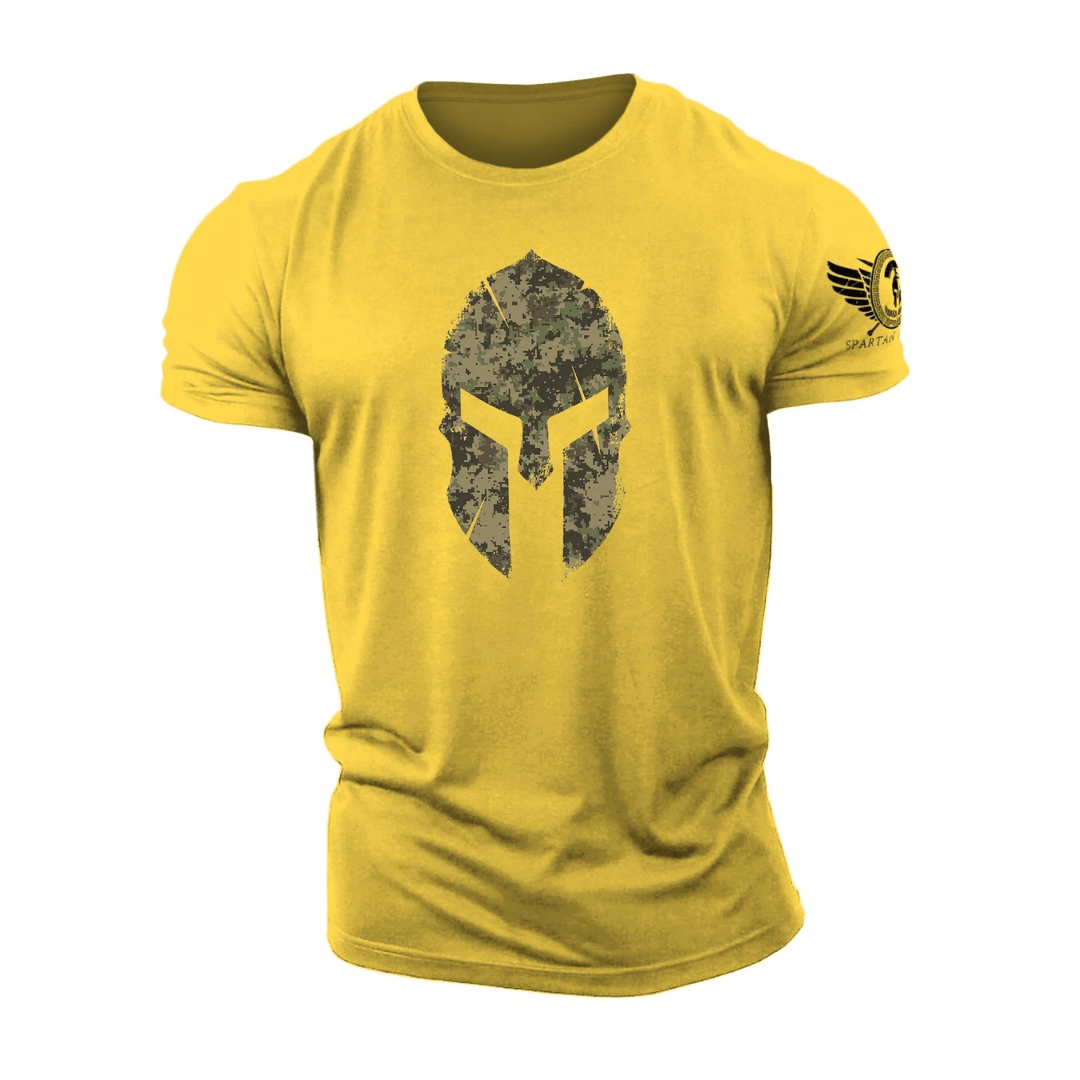 Spartan Helmet Woodland Camo - Gym T-Shirt - Ironfit