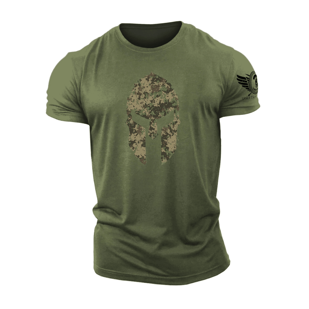 Spartan Helmet Woodland Camo - Gym T-Shirt - Ironfit
