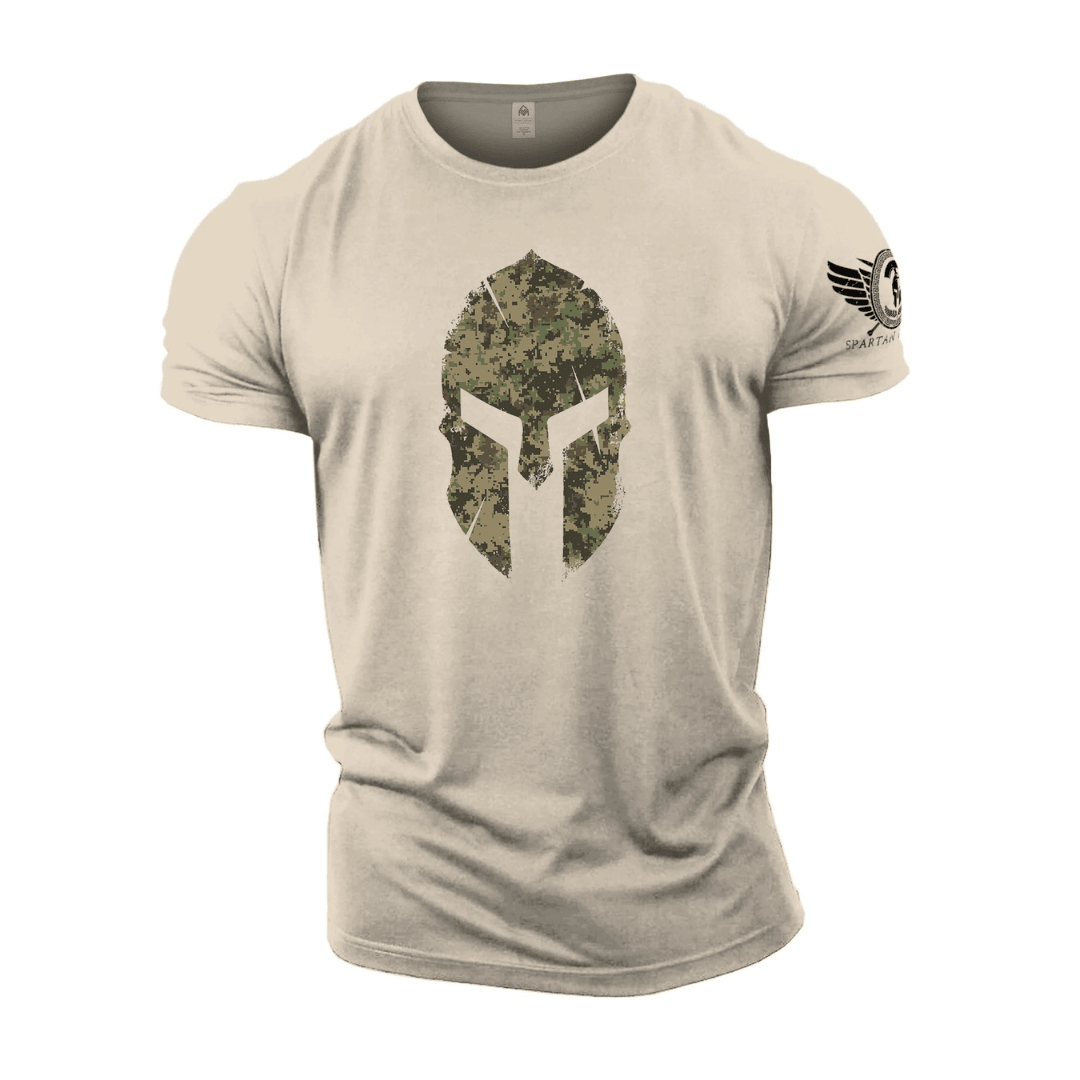 Spartan Helmet Woodland Camo - Gym T-Shirt - Ironfit