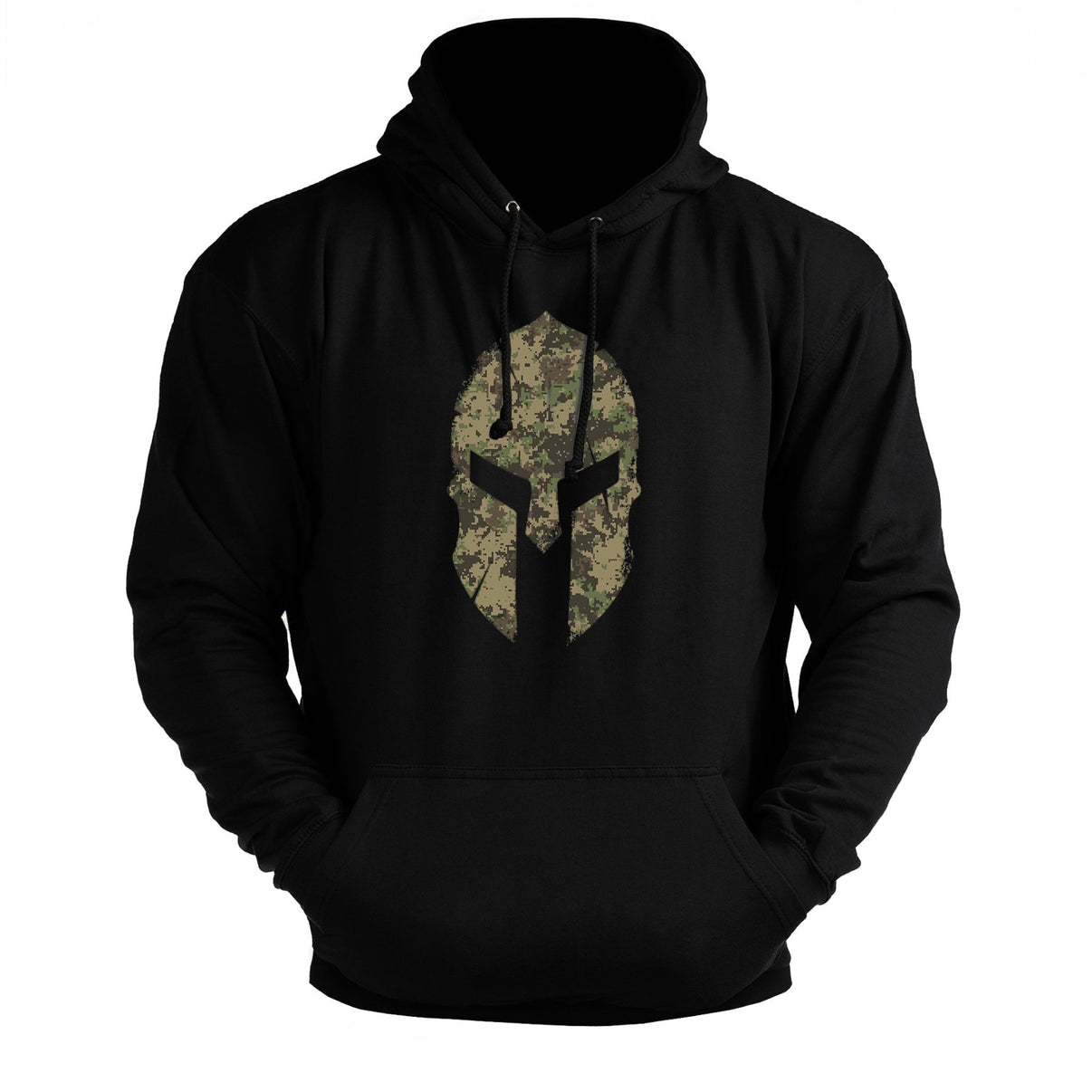 Spartan Helmet Woodland Gym Hoodie - Ironfit