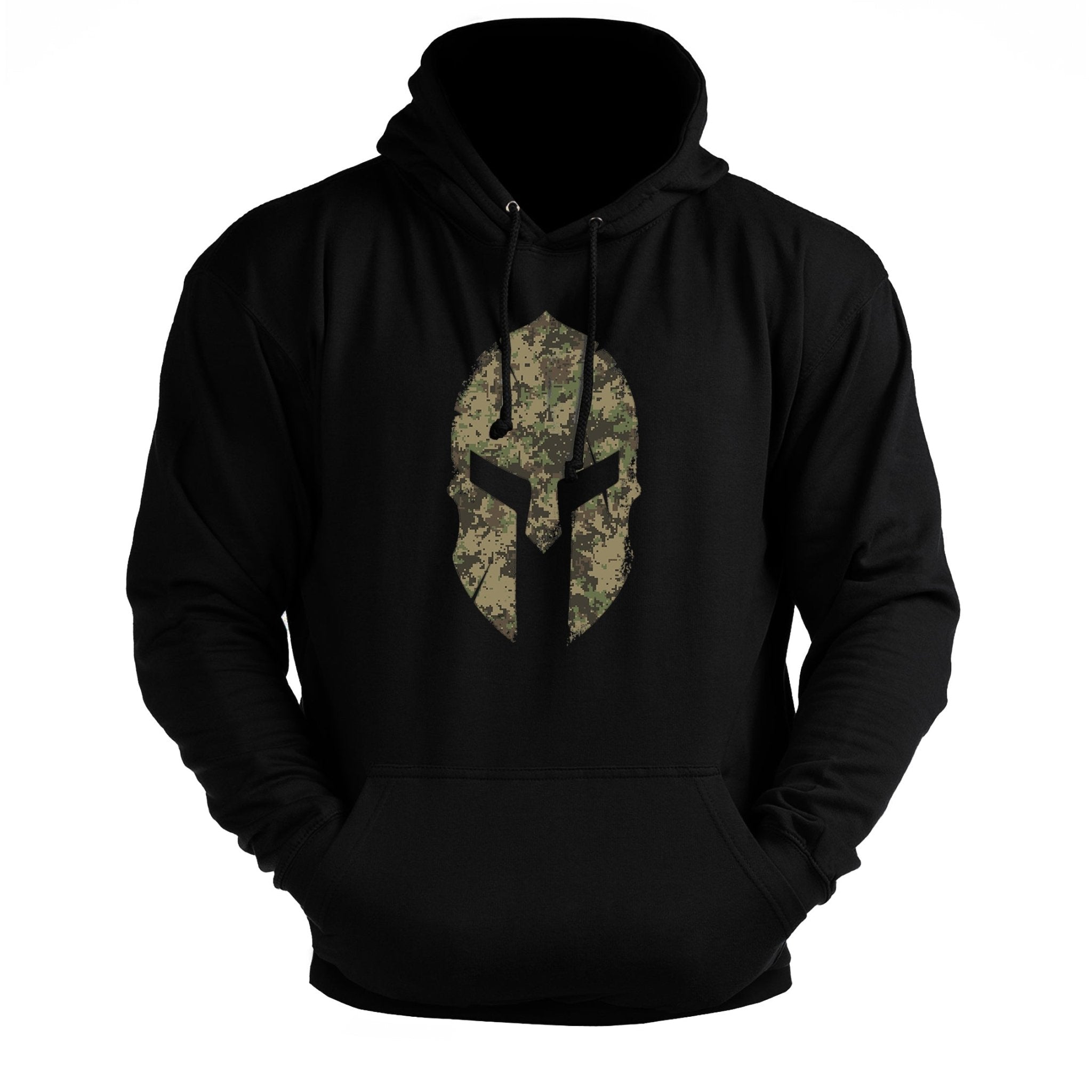 Spartan Helmet Woodland Gym Hoodie - Ironfit