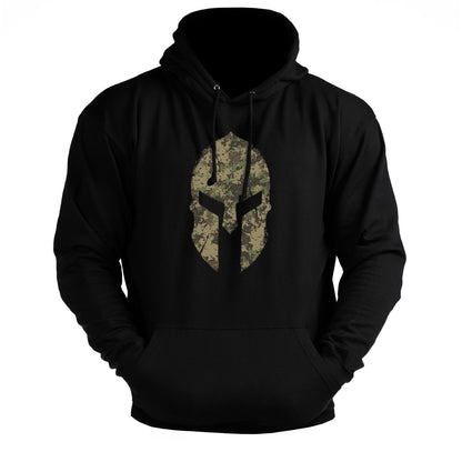 Spartan Helmet Woodland Gym Hoodie - Ironfit