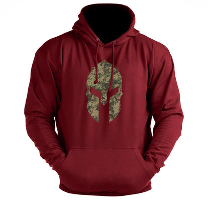 Spartan Helmet Woodland Gym Hoodie - Ironfit