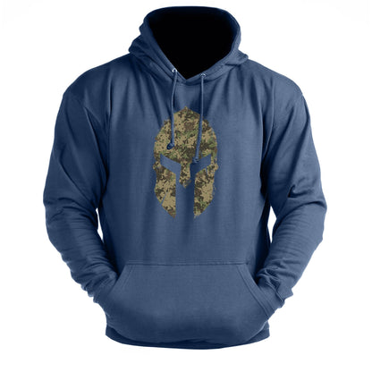 Spartan Helmet Woodland Gym Hoodie - Ironfit