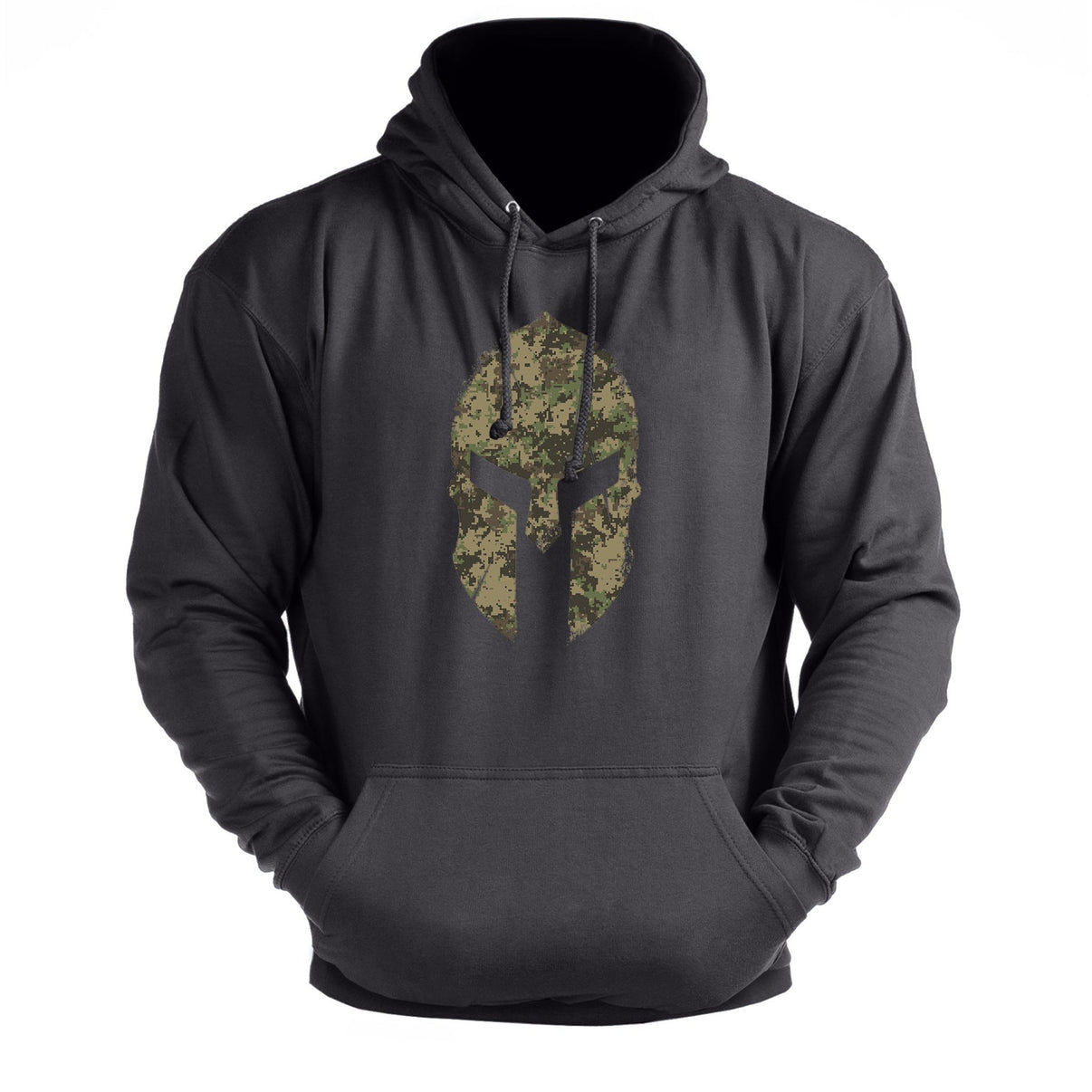 Spartan Helmet Woodland Gym Hoodie - Ironfit
