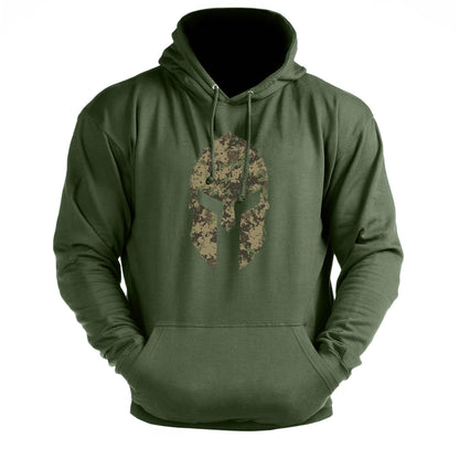 Spartan Helmet Woodland Gym Hoodie - Ironfit