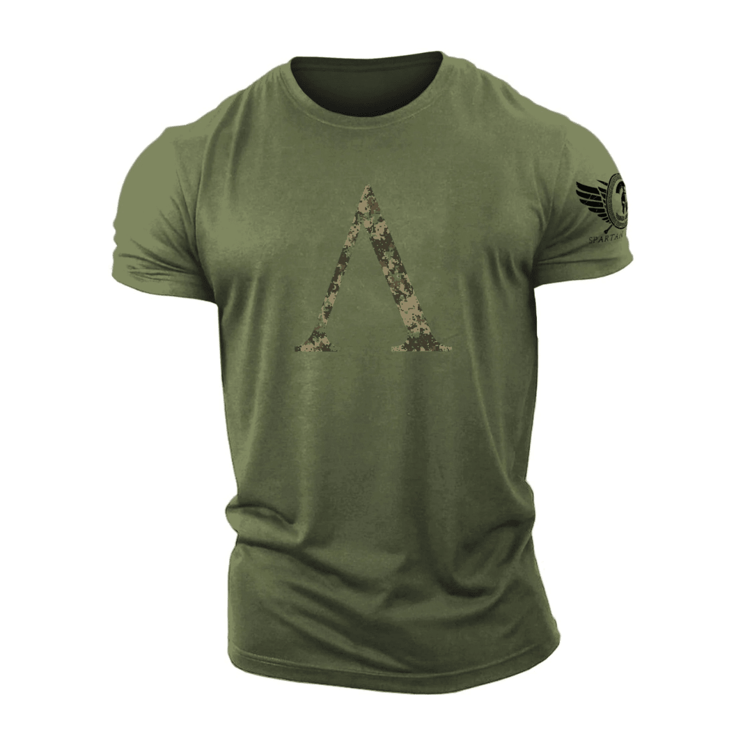 Spartan Symbol Woodland Camo - Gym T-Shirt - Ironfit