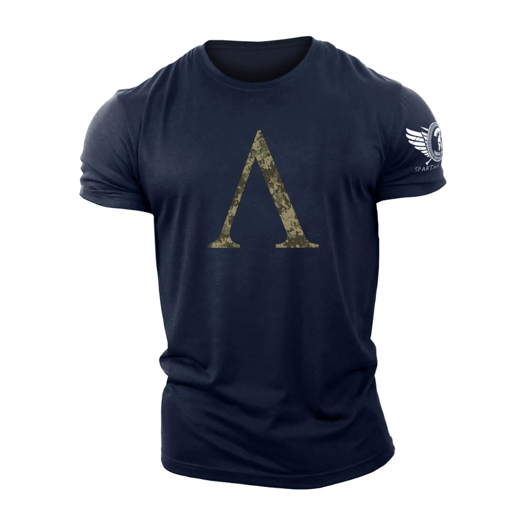 Spartan Symbol Woodland Camo - Gym T-Shirt - Ironfit