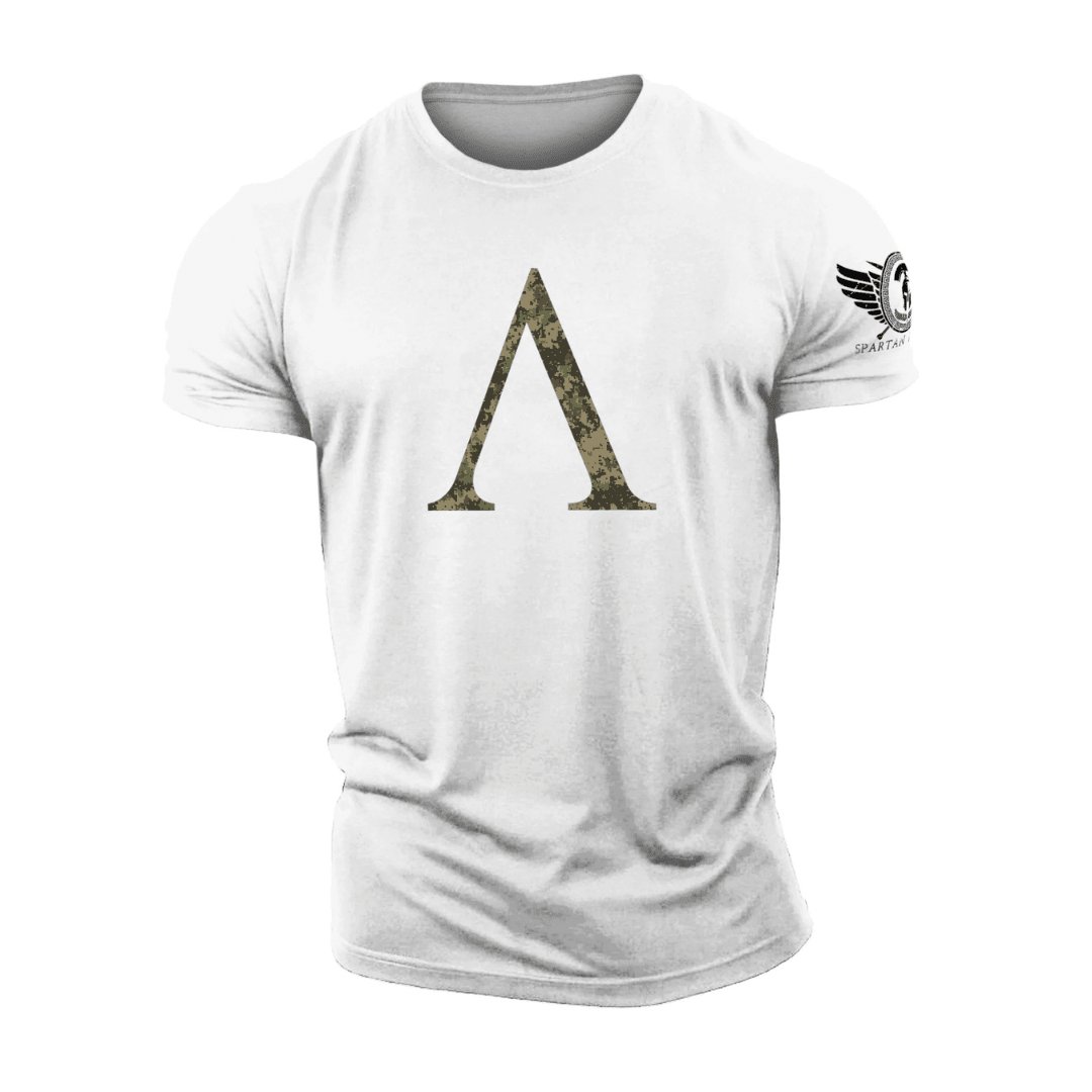 Spartan Symbol Woodland Camo - Gym T-Shirt - Ironfit