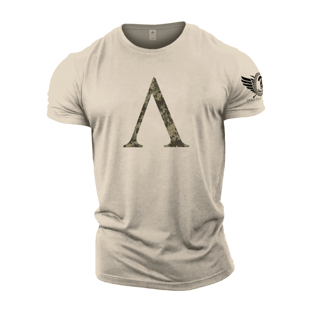 Spartan Symbol Woodland Camo - Gym T-Shirt - Ironfit