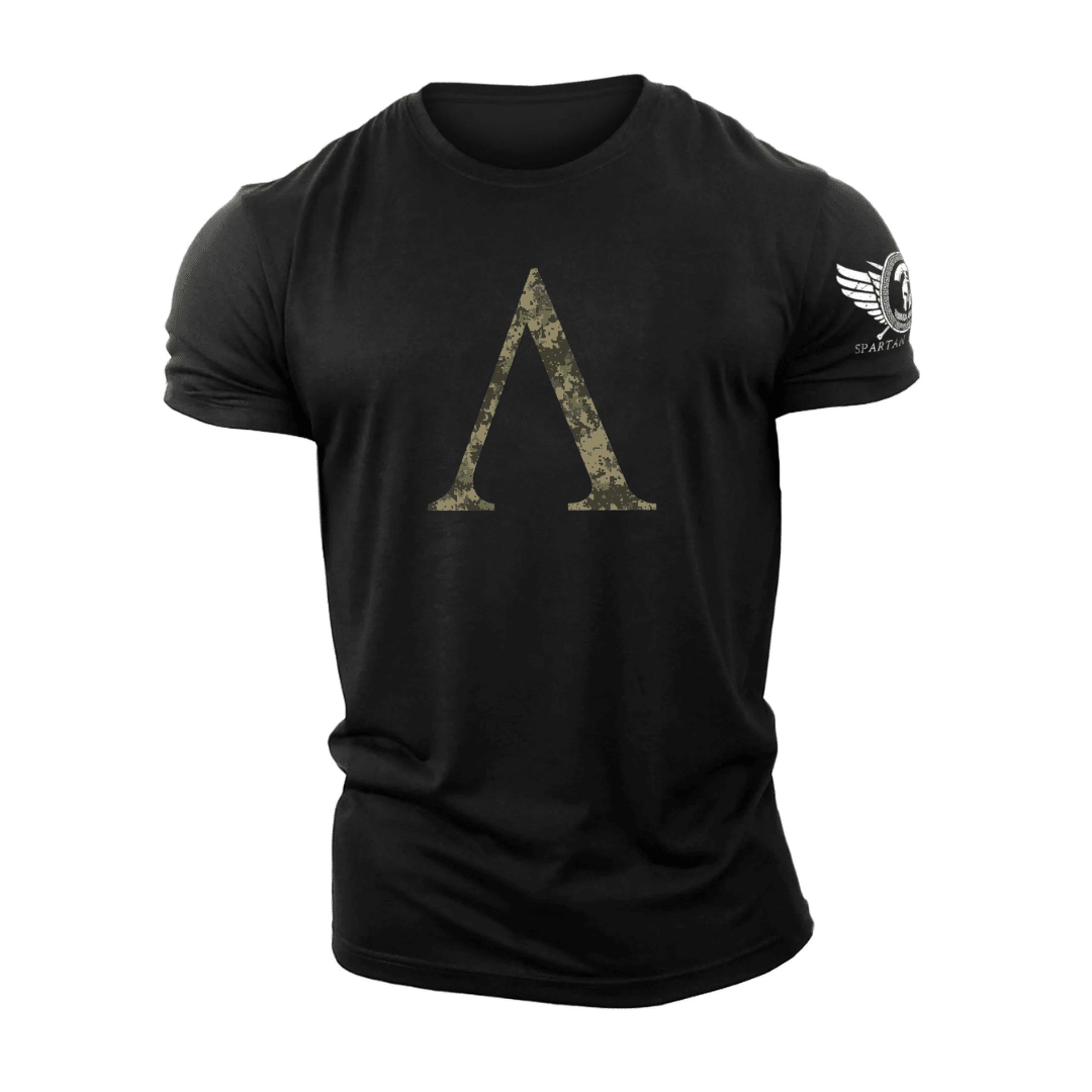 Spartan Symbol Woodland Camo - Gym T-Shirt - Ironfit