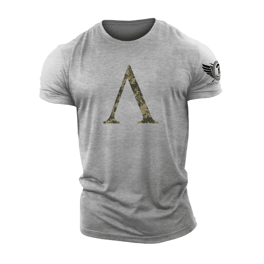 Spartan Symbol Woodland Camo - Gym T-Shirt - Ironfit