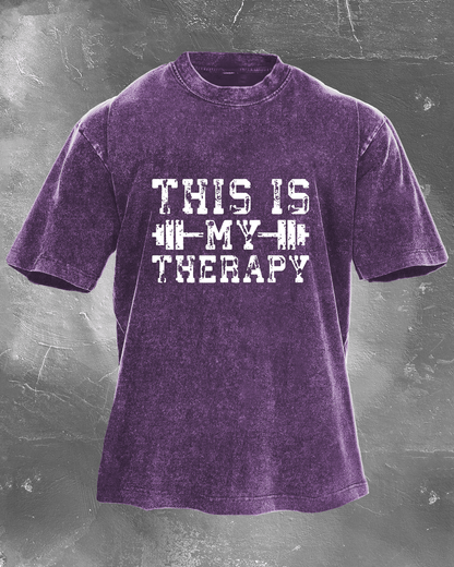 THIS IS MY THERAPY WASHED T - SHIRT - Ironfit
