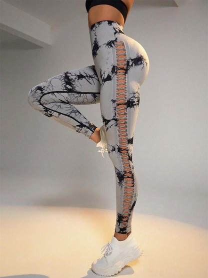 Tie - dye Raw Seamless Leggings - Ironfit
