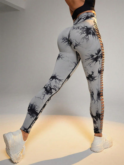 Tie - dye Raw Seamless Leggings - Ironfit