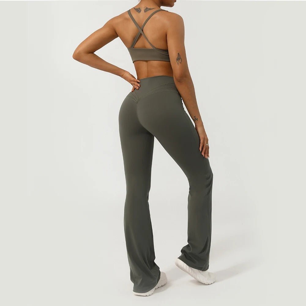 V - Cross front flare leggings - Ironfit