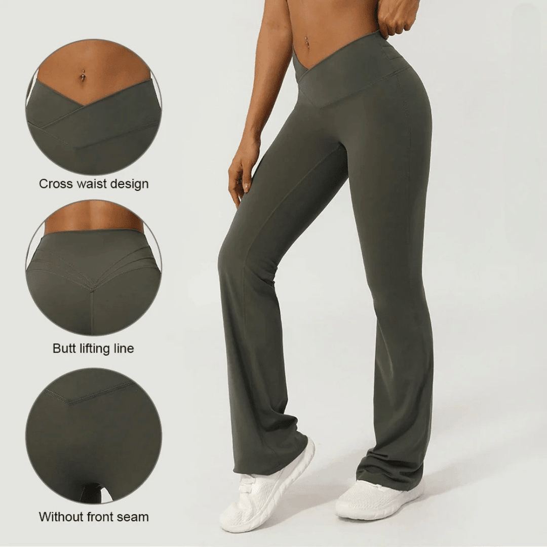 V - Cross front flare leggings - Ironfit