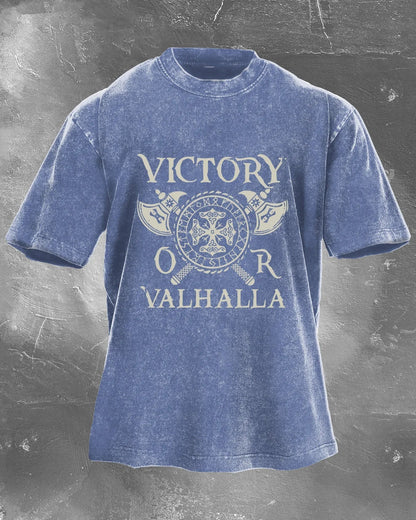 VICTORY OR VALHALLA WASHED T - SHIRT - Ironfit