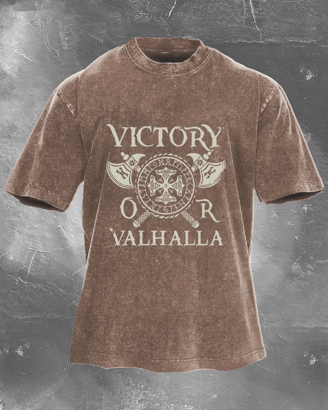 VICTORY OR VALHALLA WASHED T - SHIRT - Ironfit