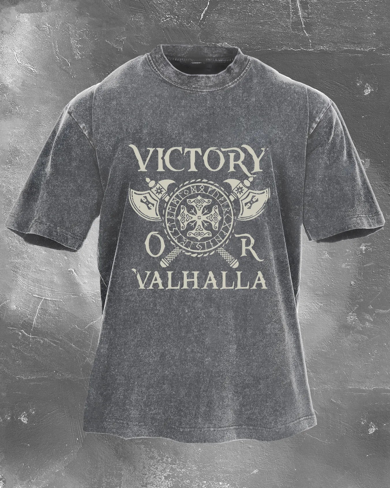 VICTORY OR VALHALLA WASHED T - SHIRT - Ironfit