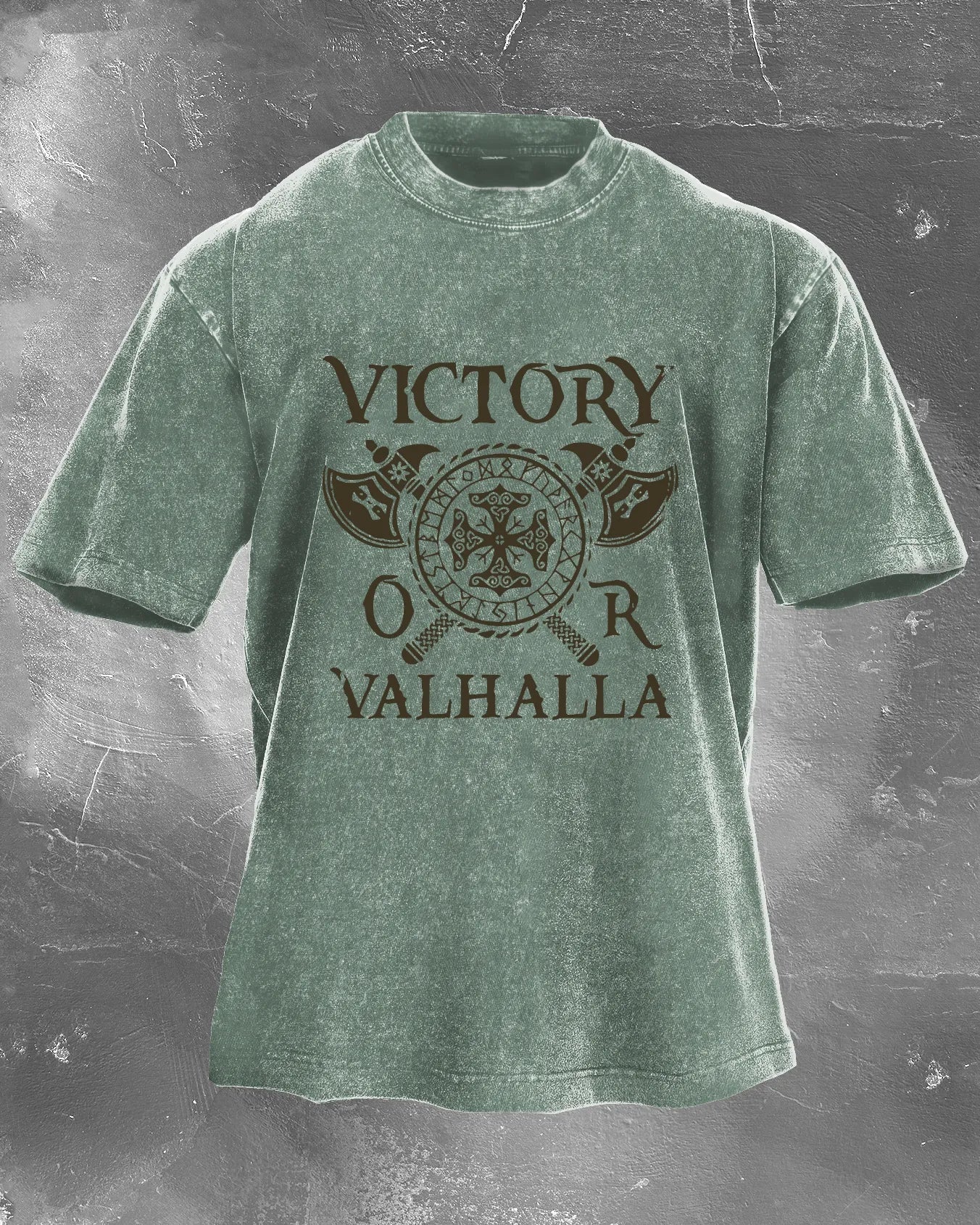 VICTORY OR VALHALLA WASHED T - SHIRT - Ironfit