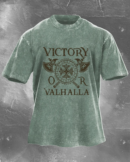 VICTORY OR VALHALLA WASHED T - SHIRT - Ironfit
