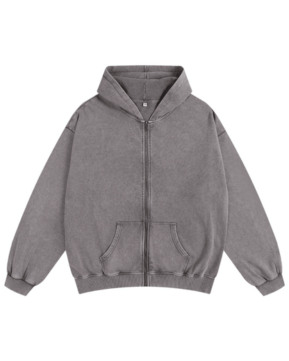 Washed Zipper Hoodie - Ironfit