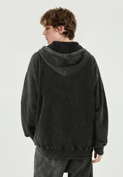 Gewaschene Reißverschluss-Hoodie - Gymfit