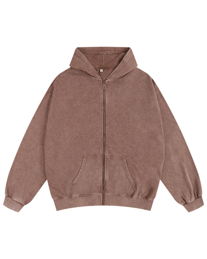 Washed Zipper Hoodie - Ironfit