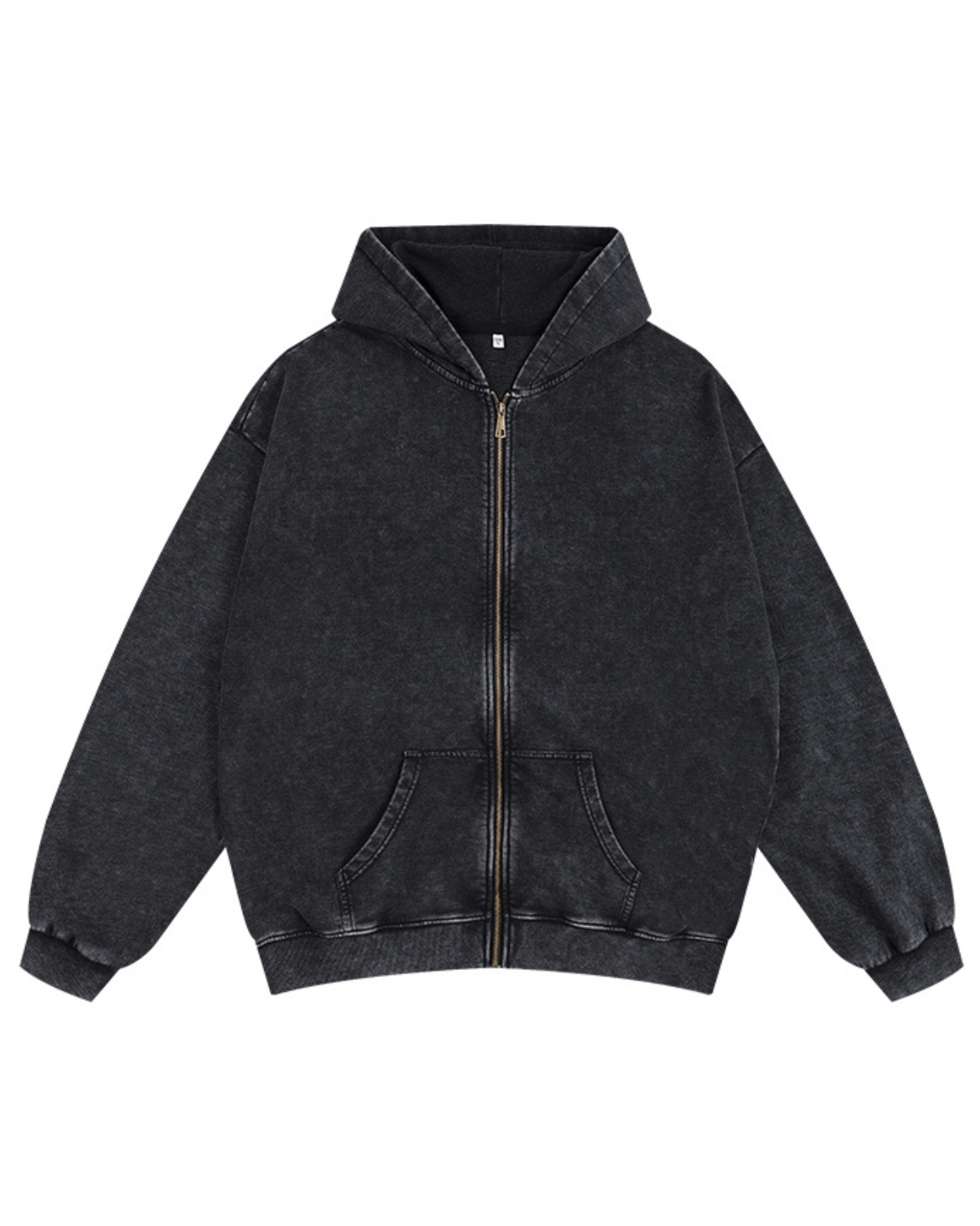 Gewaschene Reißverschluss-Hoodie - Gymfit