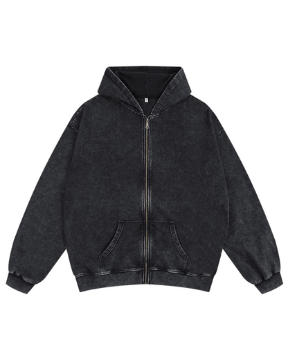 Washed Zipper Hoodie - Ironfit