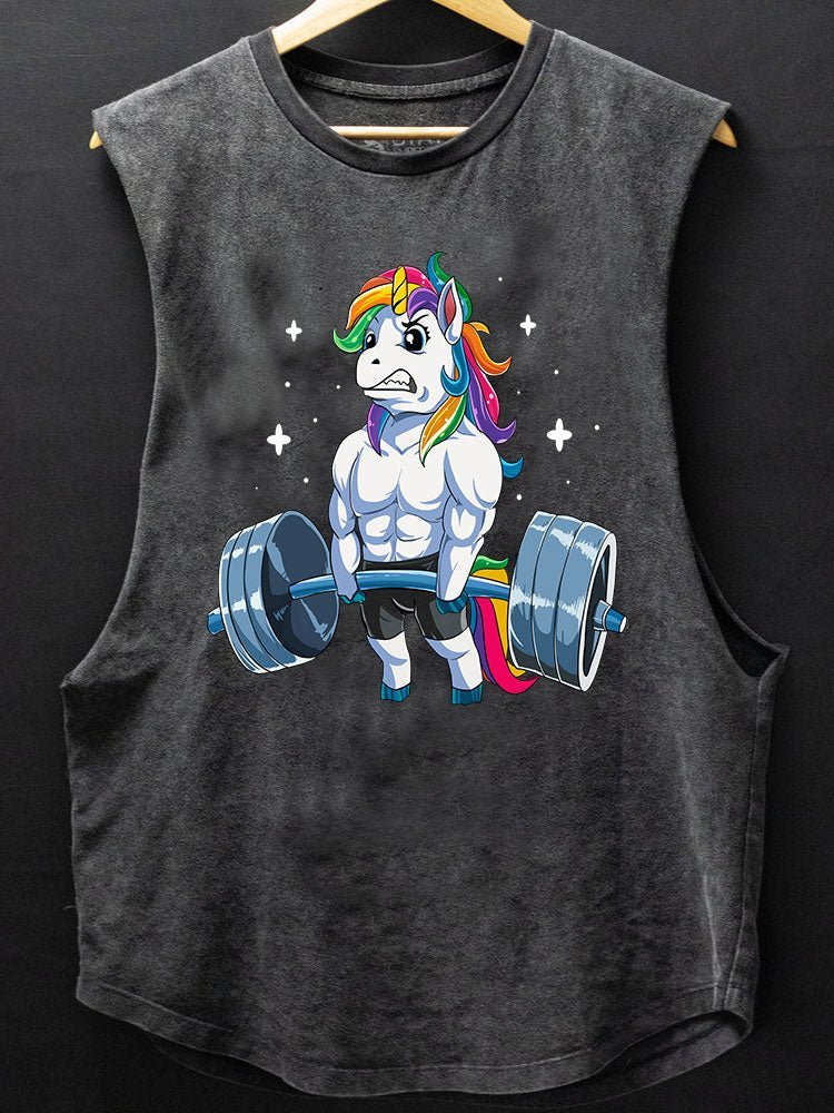 Weightlifting Unicorn Scoop Bottom Baumwolltanktop - Gymfit