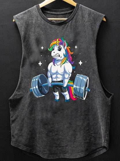 Weightlifting Unicorn Scoop Bottom Baumwolltanktop - Gymfit