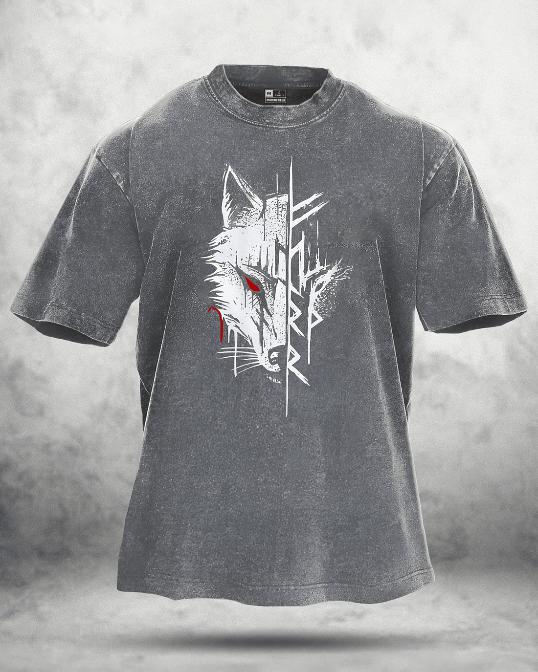 WOLF RED EYE WASHED T - SHIRT - Ironfit