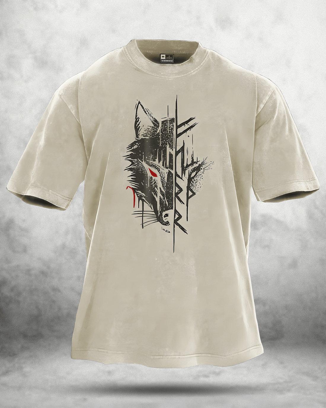 WOLF RED EYE WASHED T - SHIRT - Ironfit