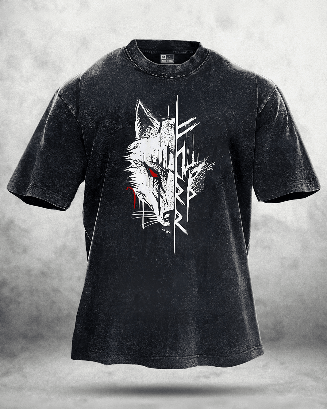 WOLF RED EYE WASHED T - SHIRT - Ironfit