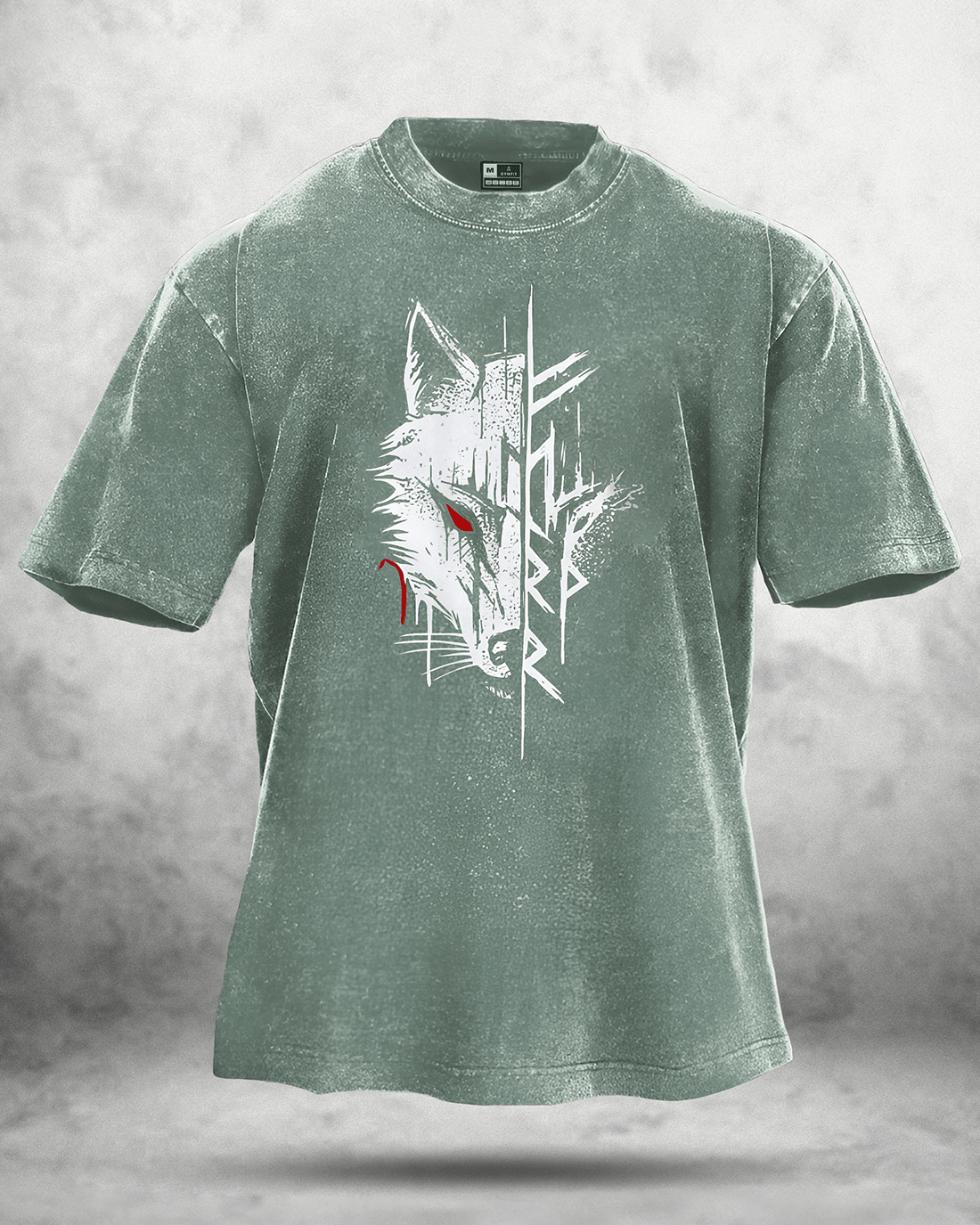 WOLF RED EYE WASHED T - SHIRT - Ironfit
