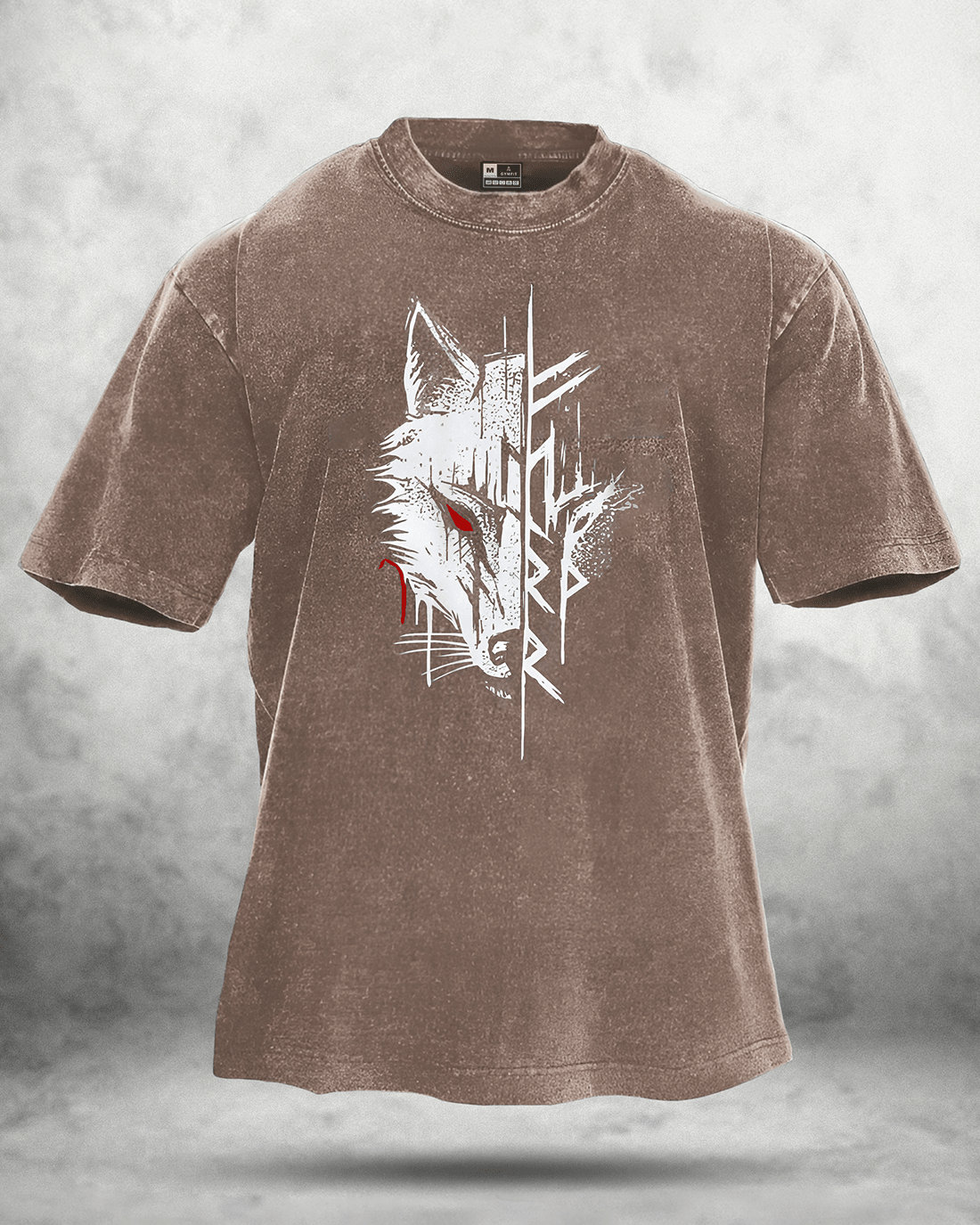 WOLF RED EYE WASHED T - SHIRT - Ironfit