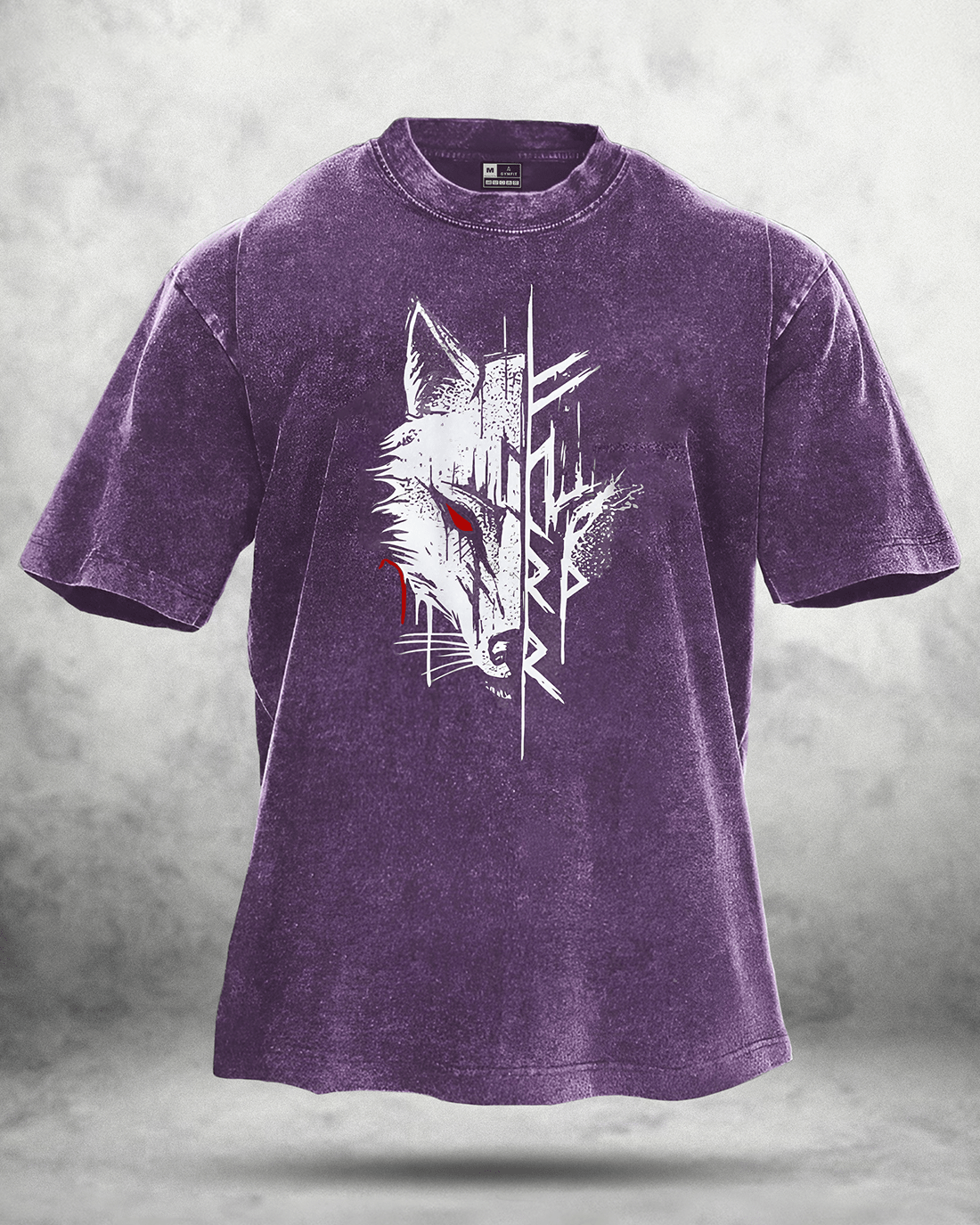 WOLF RED EYE WASHED T - SHIRT - Ironfit